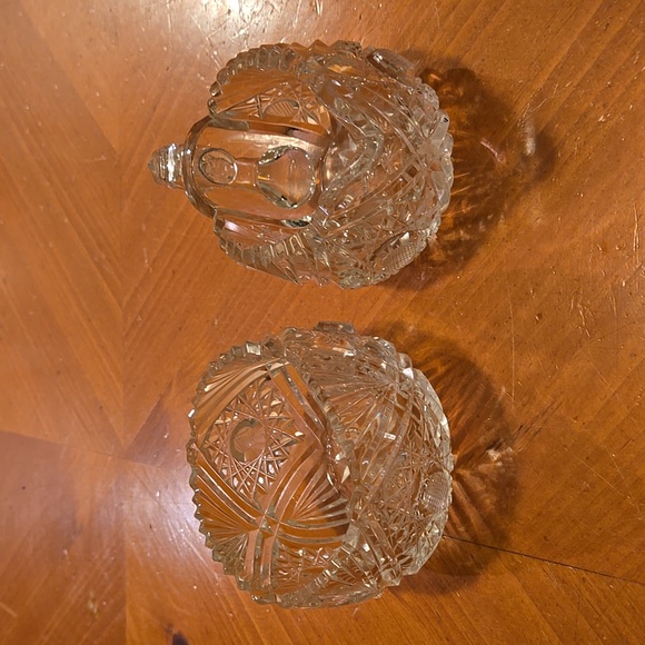 Antique American Brilliant Period Cut Glass Crystal Creamer & Sugar Set - Picture 2 of 16